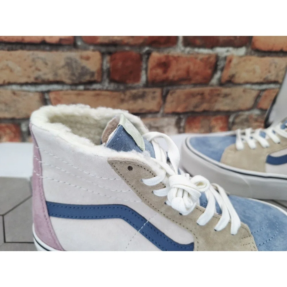 VANS Old Stack Platform Lift Shoes Sk8 Sherpa Faux Fur Stackform Women Sz 8 Knu